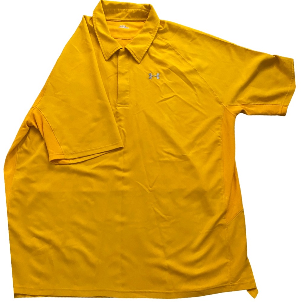Under armour yellow polo t shirt